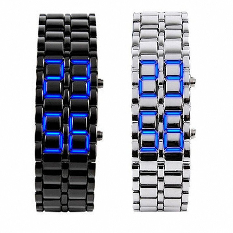 Reloj de Hombre Moderno con Luz Azul, Estilo Europeo y Americano, Creativo, con Lava LED, Pulsera para Hombre