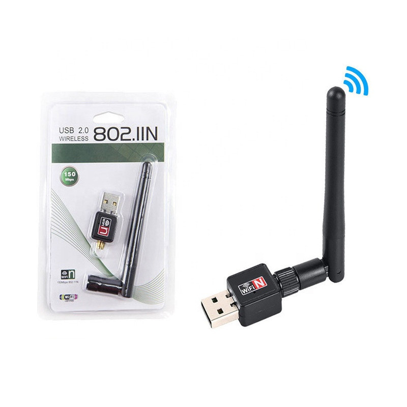 Mini Adaptador WiFi USB 100M – Receptor Inalámbrico con Antena de Alta Ganancia 2DB para PC y Laptop