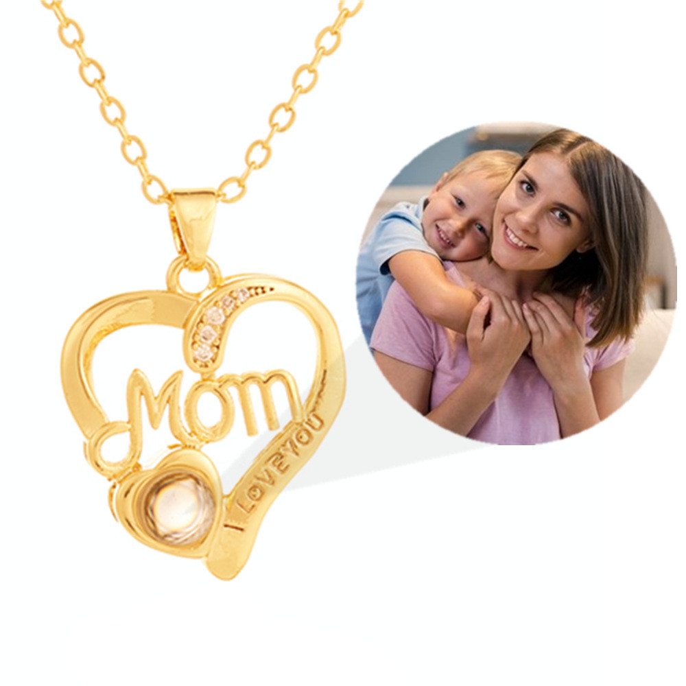 Collar Corazón para Mamá 2026 – Colgante de Circón con Piedras Brillantes y Baño Plateado, Regalo Día de la Madre