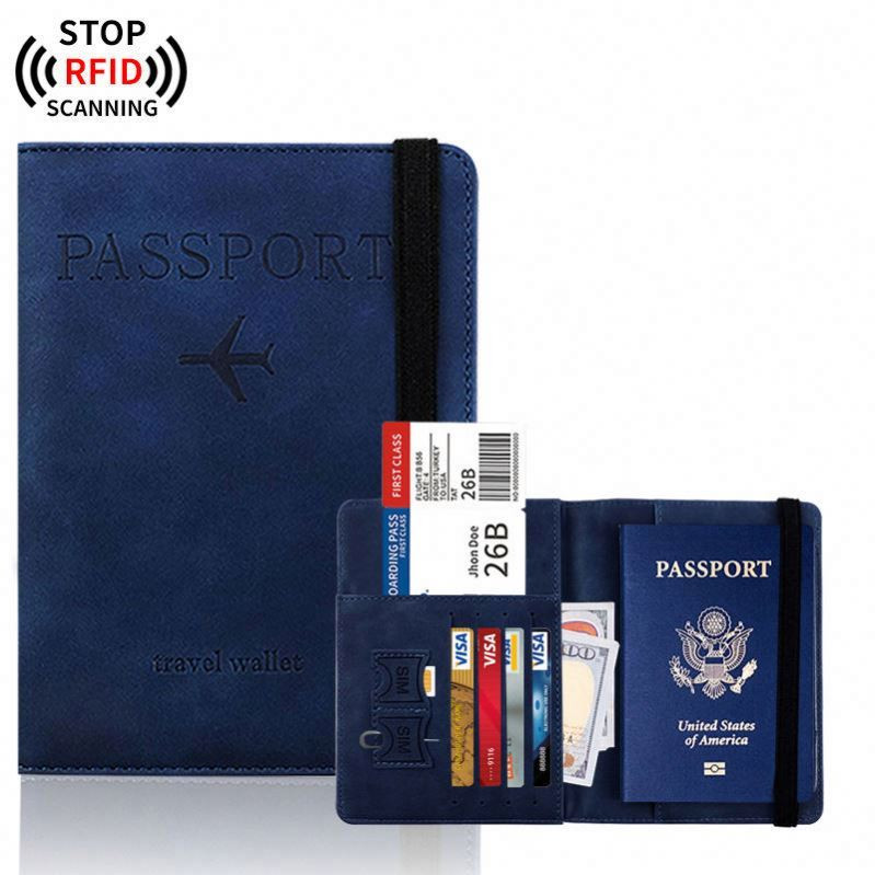Porta Tarjetas de Vacunación y Pasaporte – Funda Transparente de Cuero PU Ecológico, Protección y Organización de Documentos